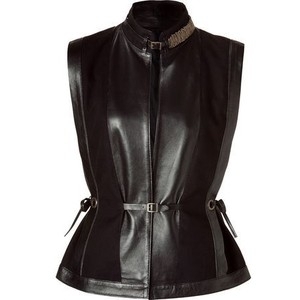 LEATHER COTTON VEST
