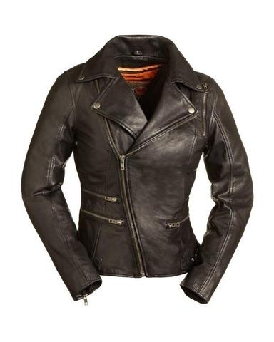 WOMEN LATHER BIKER JACKET