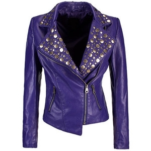 LEATHER PURPLE MOTORCYCLE JACKET 