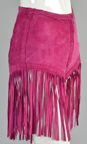 WOMEN LEATHER FRINGE SHORT